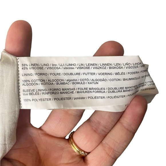 MNG Linen Blend Blazer Size 4 - Picture 4 of 6